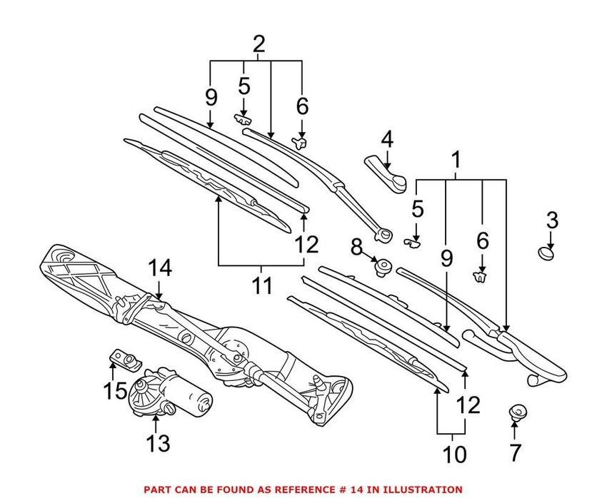 BMW Windshield Wiper Linkage 61618385218